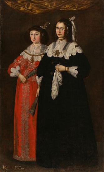unknow artist Portrait of Catherine Potocka and Maria Lupu (daughter of Vasile Lupu), two wives of Janusz Radziwill France oil painting art